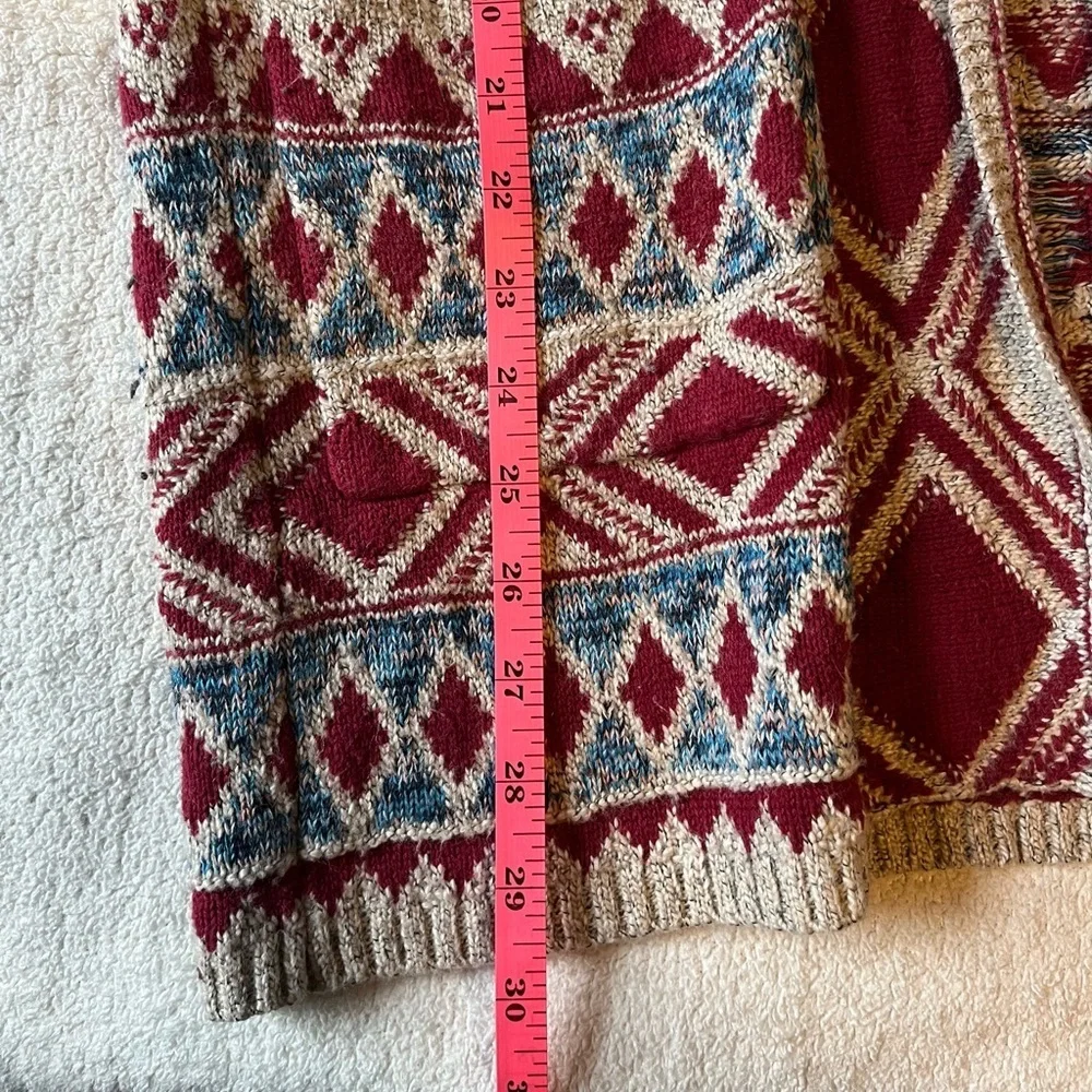 Lucky Brand Sweater. Open Front Cardigan. Tan Red. Women’s Sz Small